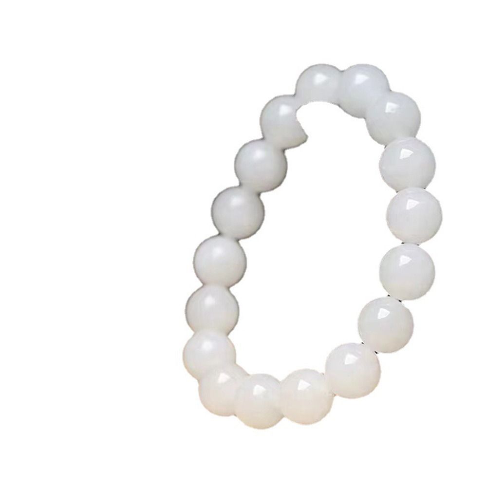 Men For Women Round Bead Hand Rope Wristband Beaded Bracelet White Stone Bracelet Fashion Jewelry
