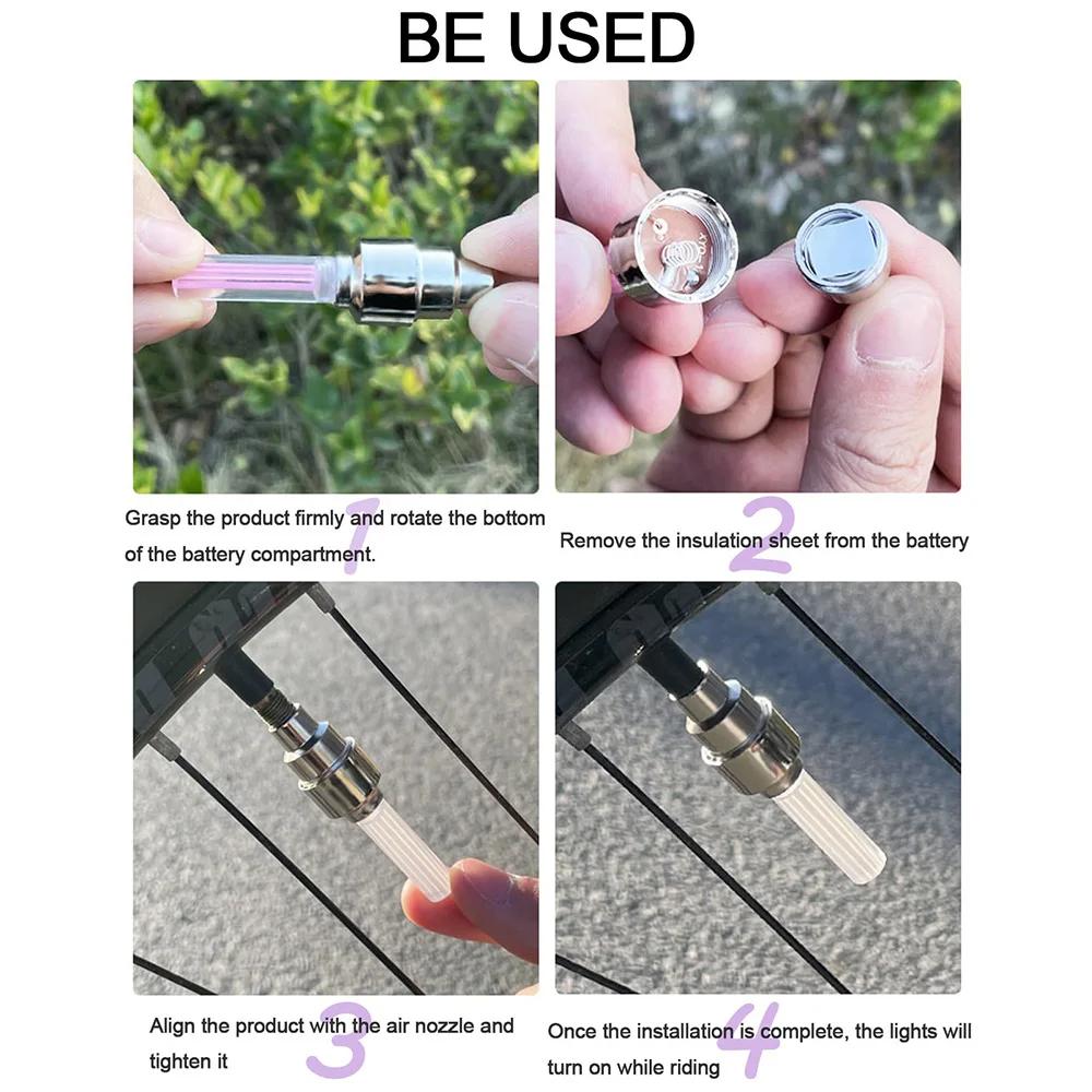 Светодиодный фонарь для вентиля велосипеда, неоновый фонарь для спиц велосипеда, фонарь для вентиля шины велосипеда, предупреждающий фонарь для ночной езды Аксессуары для велосипеда