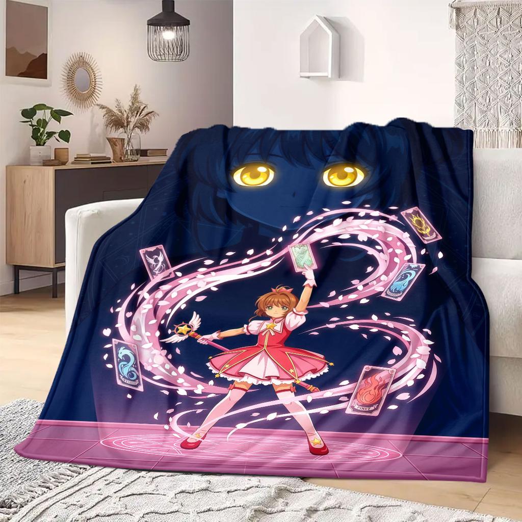 Фланелевое одеяло «Cardcaptor Sakura Prime», Декоративный плед с принтом для дивана, Уютное постельное белье для спальни, Аксессуар для путешествий_LIAN