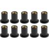 Motorcycle Windshield M5 Bolt Well Nuts, 10Pcs 5mm Rubber Windshield Screws For Most Motorcycle Replacement Parts Black