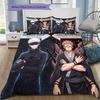 Jujutsu Kaisen Pattern Bedding Quilt Set Quilt Cover Pillowcase Home Birthday Gift(1 * duvet cover + 2 * pillowcase, without core)