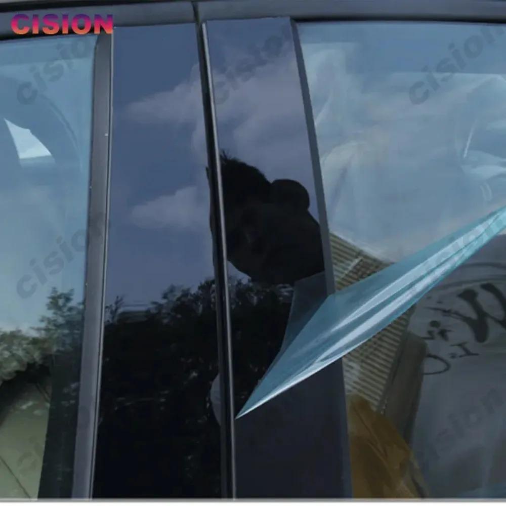 Glossy Piano Black Car Door Window Center Middle Column B C Pillars Post Mirror Effect Cover Trim For Honda HRV Vezel 2022-2024