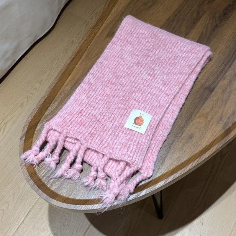 Шарф для женщин Шерстяной Мягкий Вязаный Толстый Шерстяной Студенческий Зимний Теплый Шарф с Улиткой Синий Плетеный Кисточки Шарф для мужчин