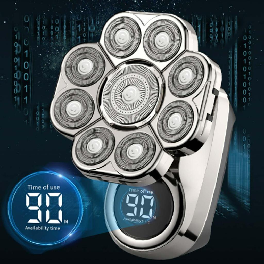 Бритва с плавающей головкой 9D, Съемные бритвы 6-в-1, Водонепроницаемая IPX7 для влажного/сухого бритья, Интеллектуальный светодиодный дисплей, Перезаряжаемая беспроводная