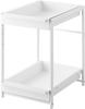 Jitsugyo Under Sink Slide Rack 2 Tiers White X X Tower Storage Rack Under Sink Storage Drawer 1460 W30.4 D42.4 ~ 68.5 H45.3cm