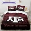 Name Custom Texas A&M Pattern Bedding Set Quilt Cover Pillowcase Home Decor Gift (1 * duvet cover + 2 * pillowcase, without core)