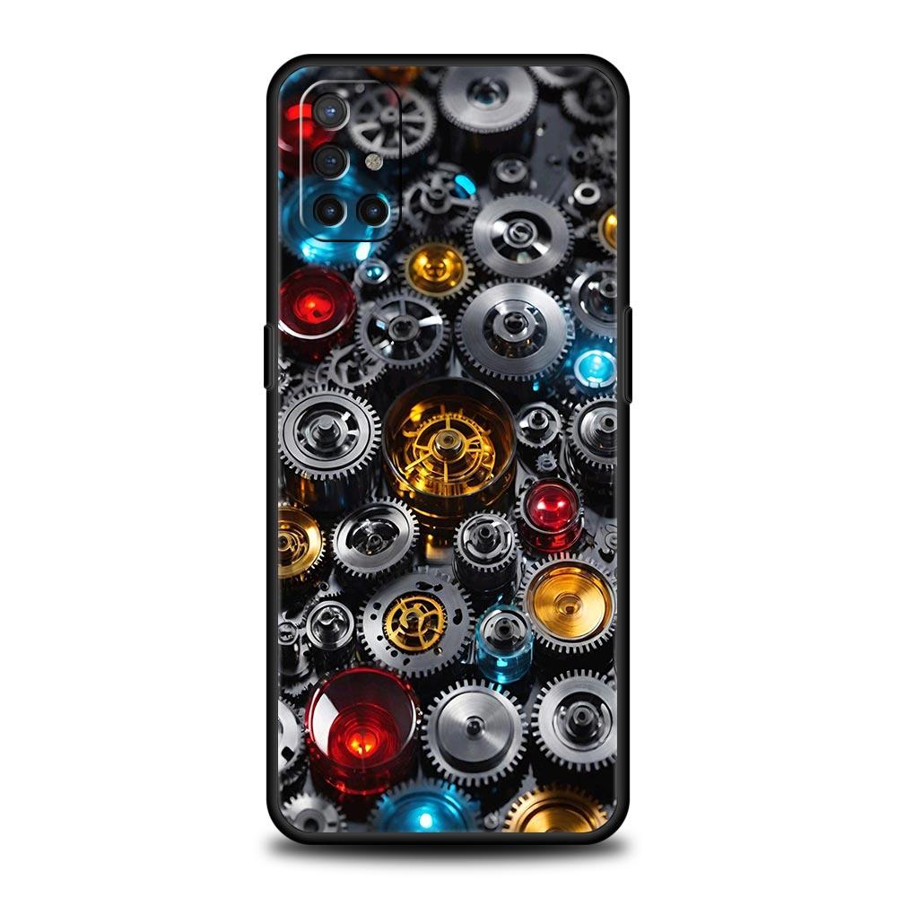 Механический узор шестеренки Чехол для телефона Для Oneplus 13R 13 12R 11 10T 10R Nord N100 N200 N10 10 9 9R 9RT CE 3 2 Z Pro Мягкий чехол из ТПУ
