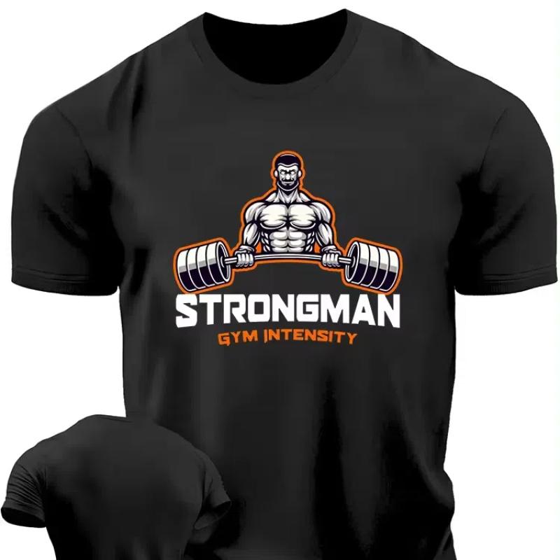 2024 Европа и США летняя повседневная мужская футболка для спортзала Футболка в мужском стиле с короткими рукавами быстросохнущая футболка