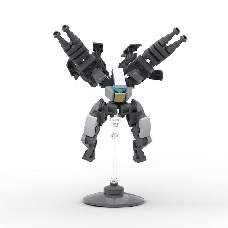 MOC Idea Small Mecha Exoskeleton Robot Set Ornaments Hand-made Assembled Building Block Toys Gift