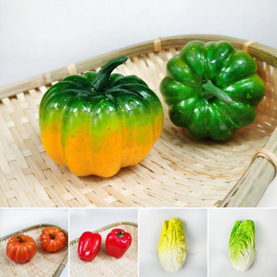 Simulated Vegetables, Artificial Vegetables, PU Material Realistic Vegetables for Home Kitchen Decor Teaching Aid Display Models