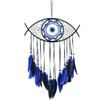 Evil Eye Feather Dream Catcher Pendant - Handmade Decorative Woven Craft