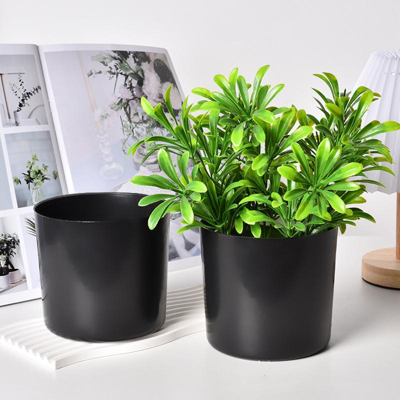 Plastic Planter Straight Black Indoor Balcony Planting Lazy Planter Flower Pot Plant Gardening Seedling Pot