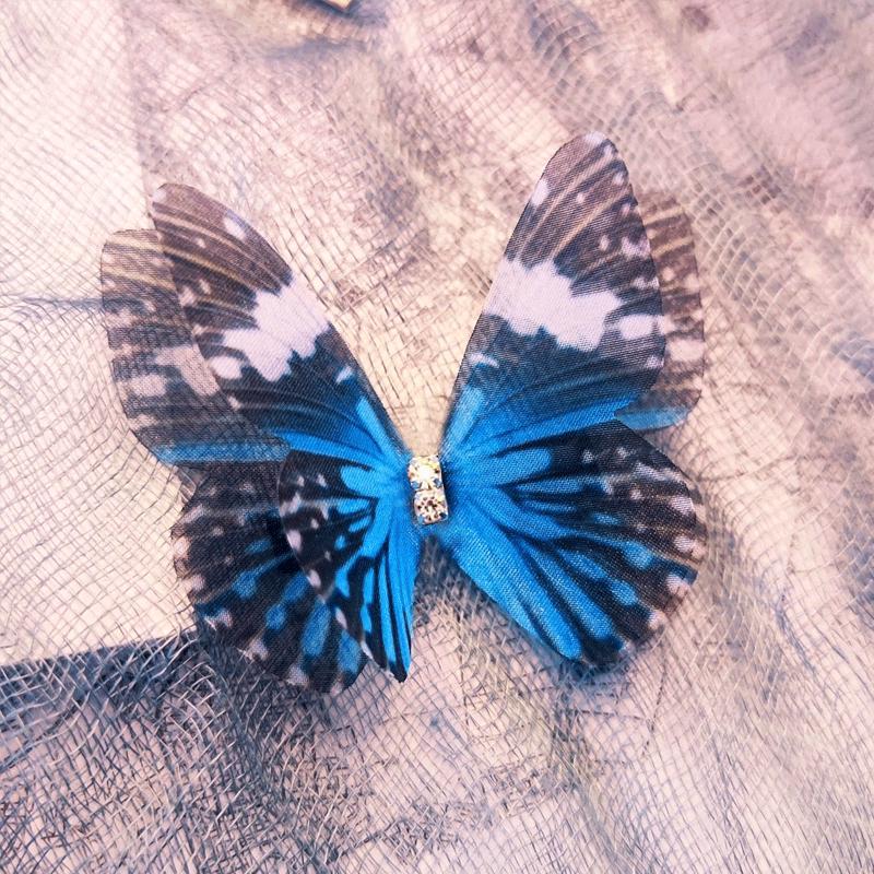 Желаю вам новую разноцветную двухслойную прозрачную заколку для волос в виде бабочки - милый детский аксессуар в винтажном европейском стиле