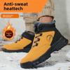 Warm Work Boots Winter Safety Shoes Rotating Button Industrial Shoes High Top Steel Toe Cap Boots Waterproof Non-slip Work Shoes
