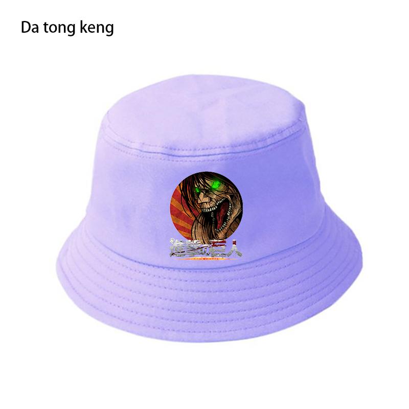 Летняя шляпа японского аниме «Атака Титанов», женская панама-ведро унисекс, дизайнерский плоский козырек, шляпа рыбака в стиле аниме 90-х годов