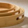 Multipurpose Tea Food Dish Simple Drink Platter Food Tray Wooden Round Tray  Home Decoration