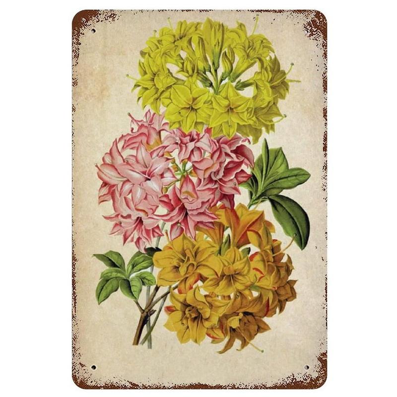 Металлическая жестяная табличка Сад Красивые цветы Винтажная жестяная табличка Цветок Лаванда Металлическая настенная панель Ретро Арт Декорация для дома Кафе Бар