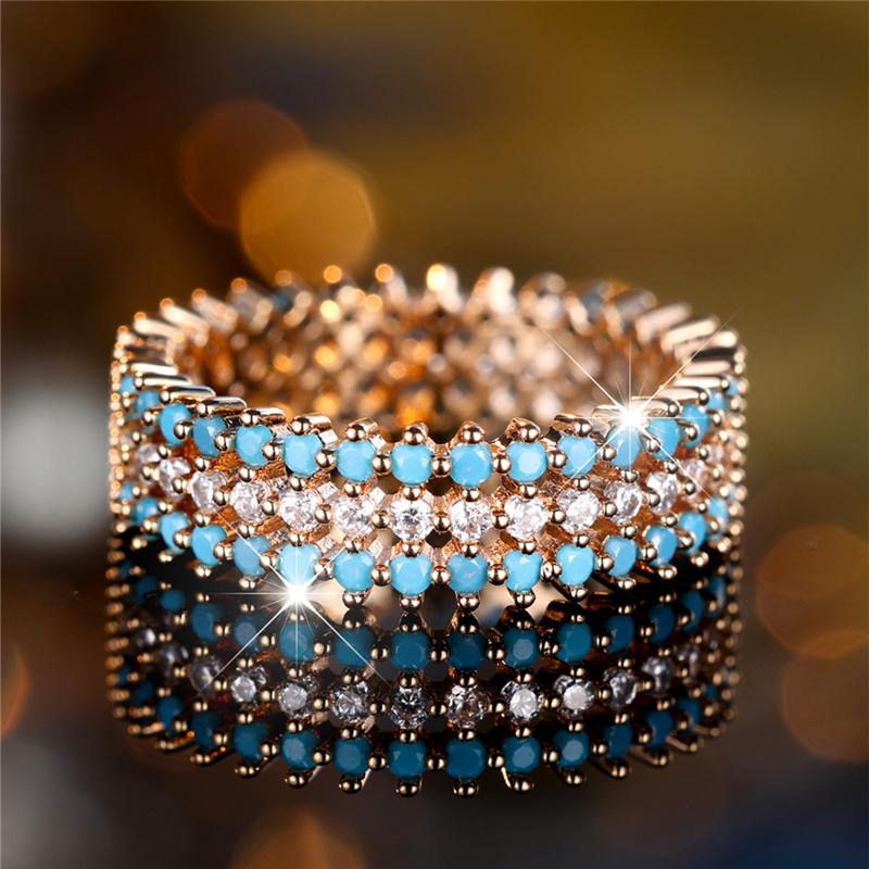 Vintage White Black Zircon Finger Ring for Women Luxury Hollow Geometric Line Wedding Ring Engagement Jewelry