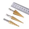 3pcs HSS Titanium Coated Step Drill Bit 4-12 4-20 4-32 Drilling Power Tools  Metal High Speed Steel Wood Hole Cutter Cone Drill