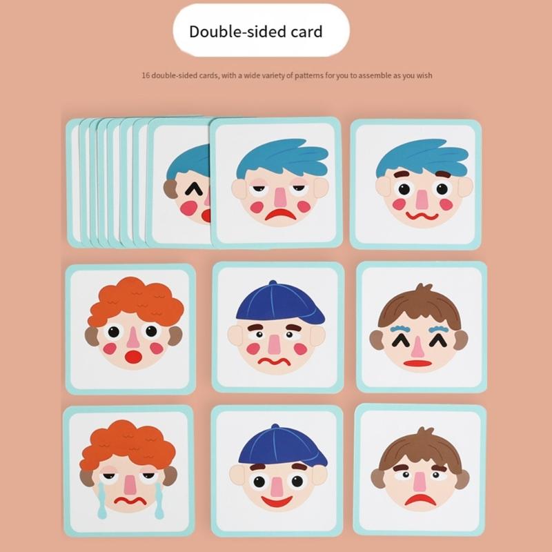 Интерактивная игрушка для игры, игра для распознавания эмоций у детей, мягкие фетровые части лица для творческого веселья