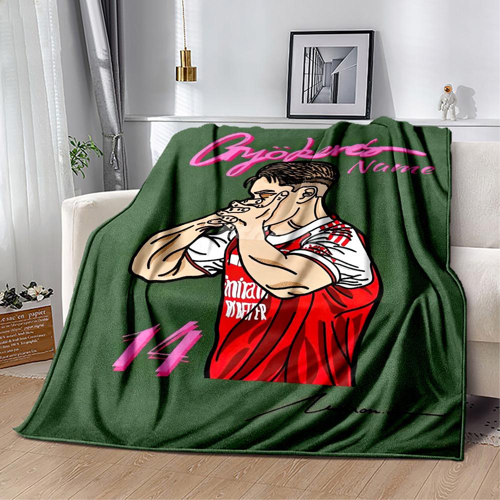 Arsenal Fan Art Personalized Text Blanket Gift Personalized Blanket Ultra-Soft Throw For Home Decor Office Bedding Seaside Four Seasons Universal