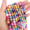 Natural Stone Beads Multicolour Frosted Agate Beads For Jewelry Making DIY Bracelet 4 6 8 10mm