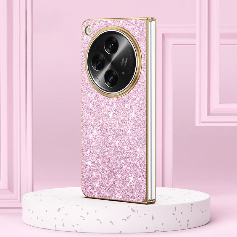 Чехол для Oppo Find N3 Тонкий Блестящий Чехол-Крышка из Электроокрашенной PU Кожи для Oppo Find N N2 N3