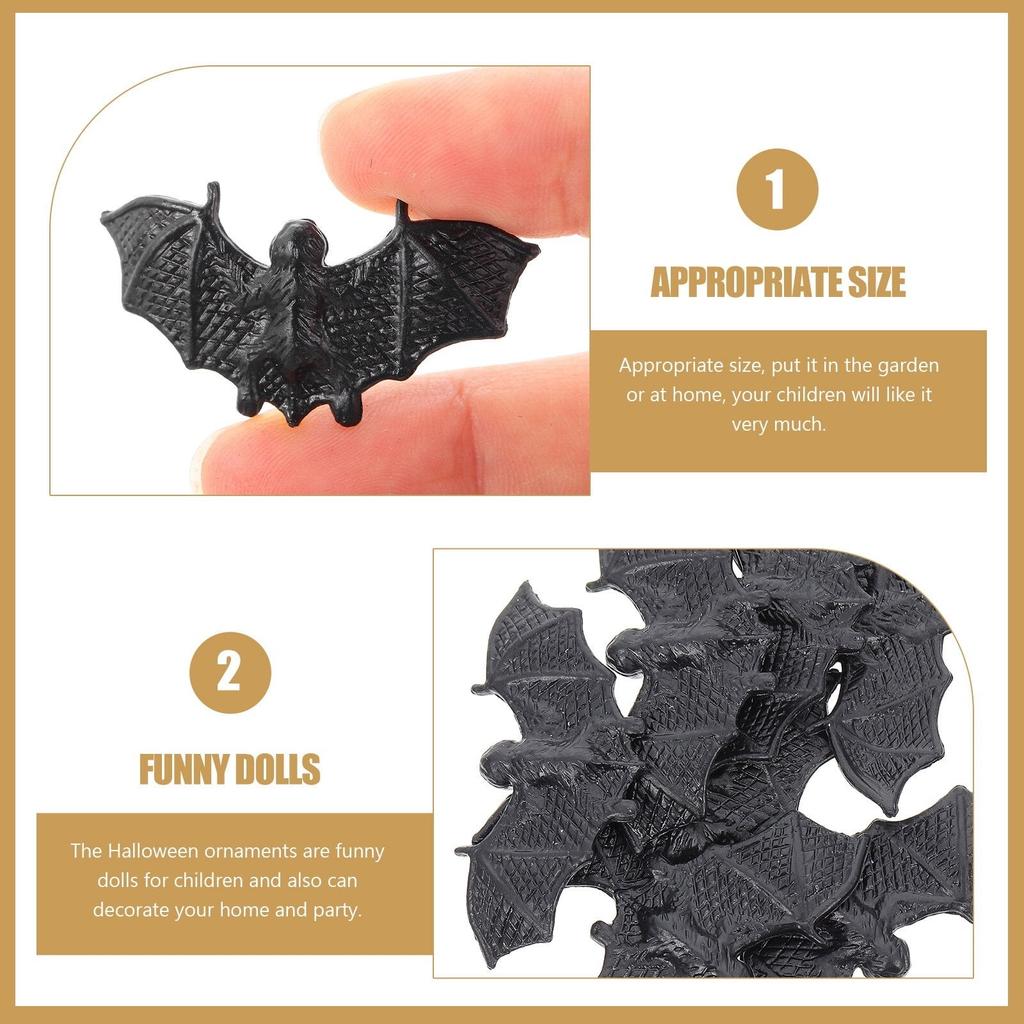 20Pcs Decorative Bat- Toys Adorable Halloween Decors Halloween Mini- Bats Halloween Accessory