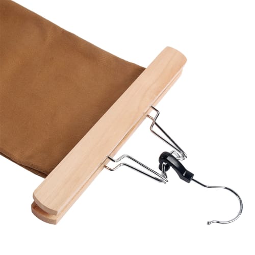 LOHAS Home Wooden Trouser Hangers, Non-Staining, for Skirts and Pants, Natural Color, and Wig Hangers, Set of 5