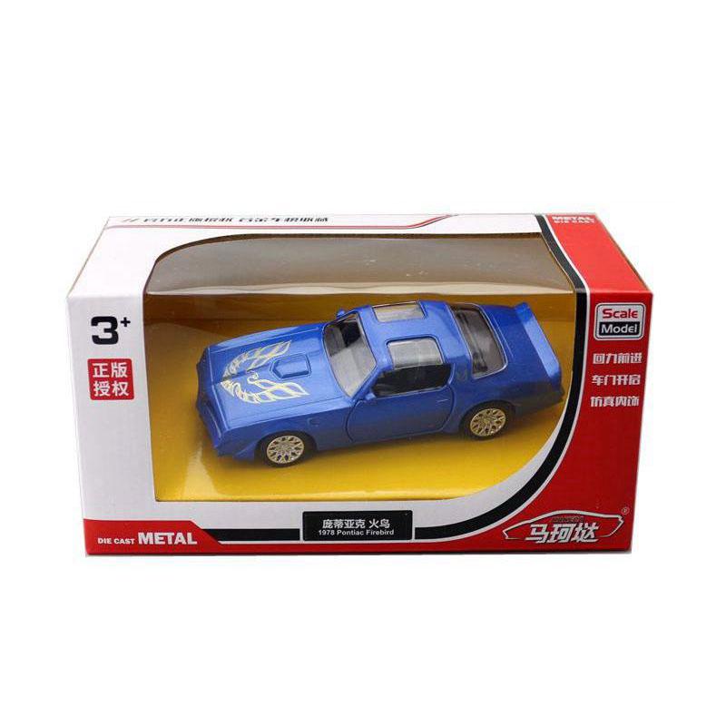 Масштаб 1/36 1978 Pontiac Firebird, литая под давлением модель автомобиля, игрушечный автомобиль с откатным механизмом и открытыми дверями для детей, коллекция подарков для мальчиков и девочек