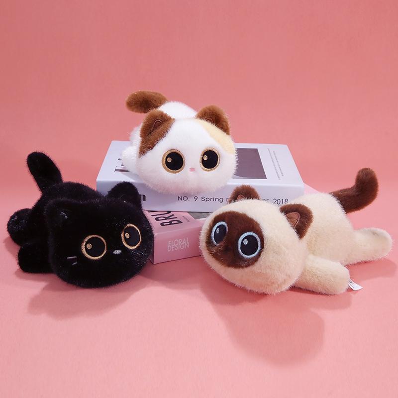 22 см Плюшевая игрушка Кошка с большими глазами Питомец Котёнок Плюшевая кукла Высокое качество Изысканный Кот Мягкая удобная Подушка Подарок на День Рождения