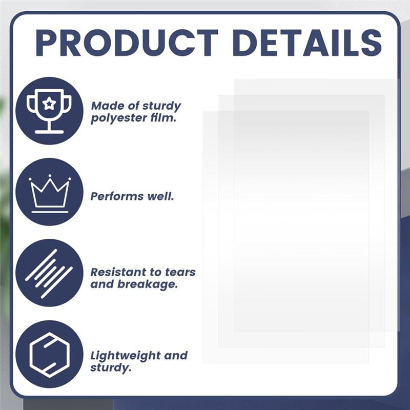 Прозрачная пескоструйная пленка с зеркальным эффектом, 16 шт., Полиэстеровая защитная пленка для пескоструйной камеры с двусторонним клеем