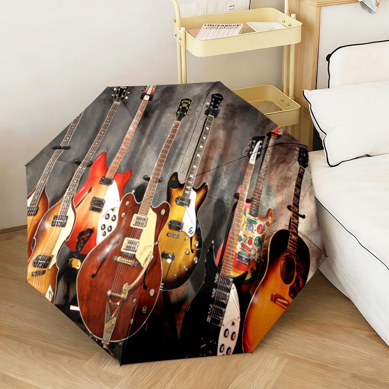 1PC Guitar Automatic Umbrella - Suitable Travel Outdoor Portable Umbrella Birthday Gift Daily Essentials