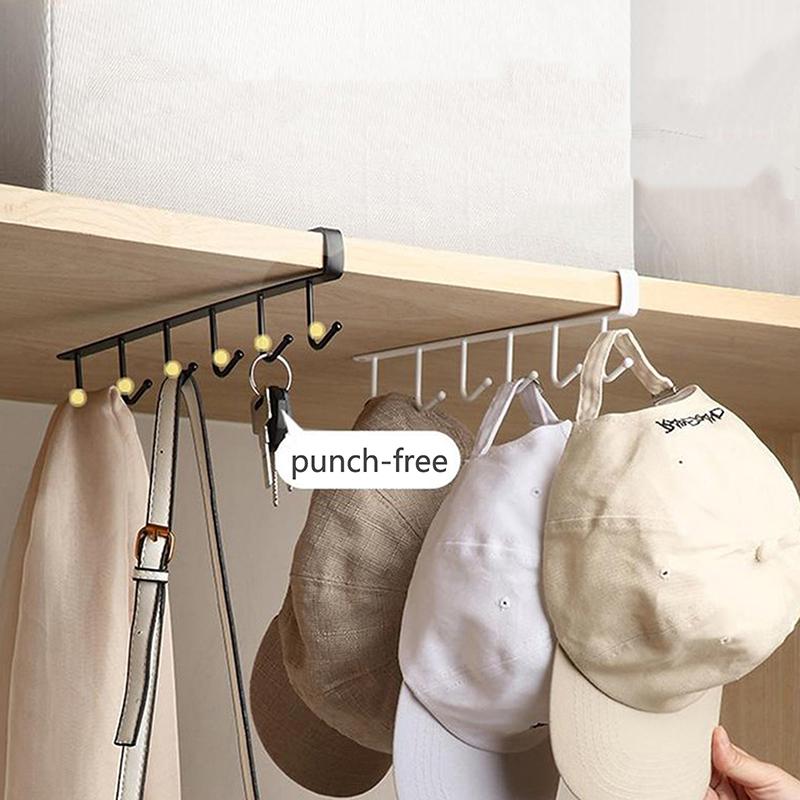Железный 6 крючков для хранения вещей, шкаф для одежды, ПП, нижние полки, кружки, вешалка для ванной, кухни, держатели для подвесных стоек