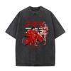Washed Vintage Anime Akira T Shirts Japanese Science Fiction Cartoon Movie Shima Tetsuo T-shirt Men 2334