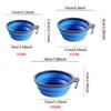 Складная силиконовая миска для воды для корма для домашних животных, портативная складная миска для домашних животных, посуда с карабином для кемпинга и путешествий