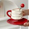 230 мл керамические кофейные чашки и блюдца креативный гофрированный дизайн керамическая кружка чашка для послеобеденного чая завтрак молоко пара чашка для воды