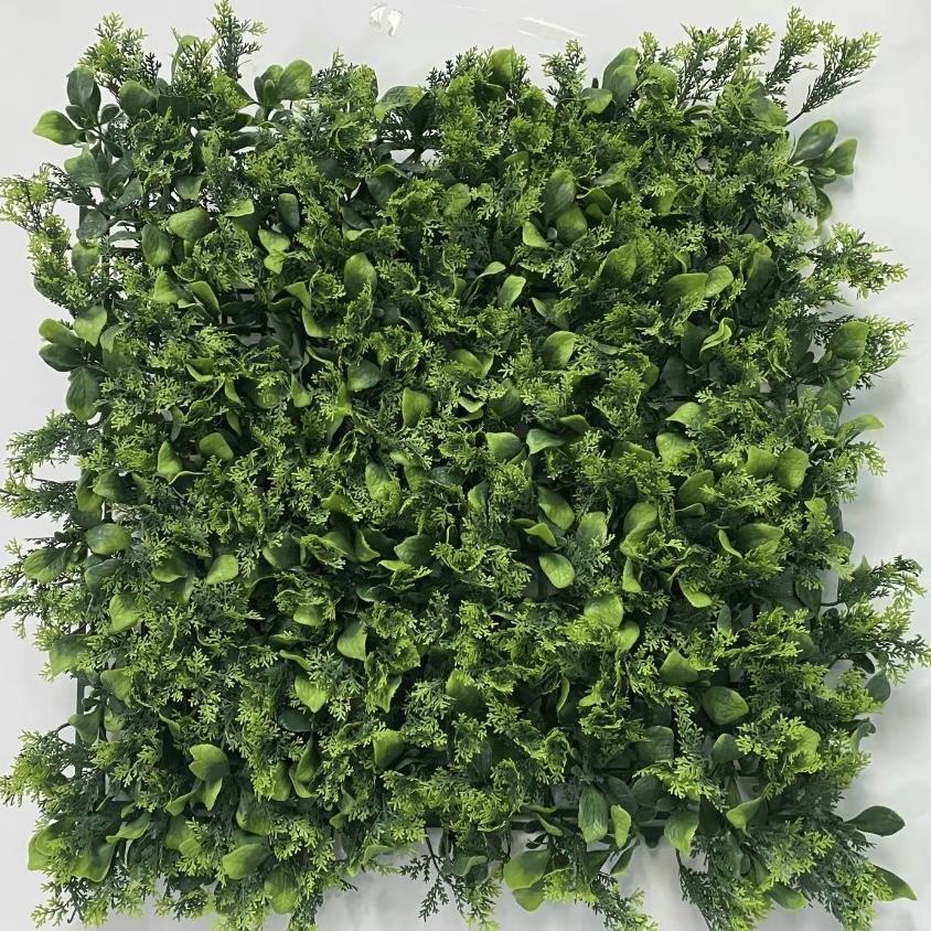 50×50cm Artificial Green Plant Wall - Plastic Vertical Garden, Fake Flower Wall, Synthetic Turf Background