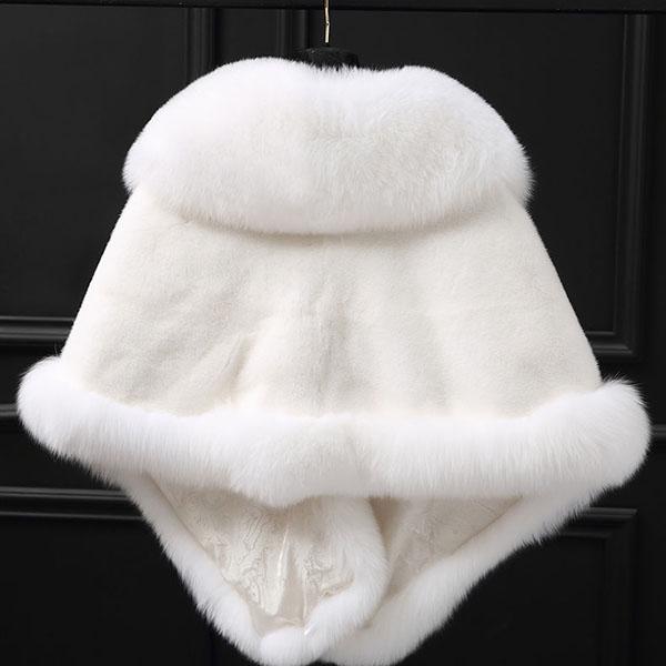 Faux Fur Shawl Women Imitation Fox Fur Dress Capes Thick Warm Short Furry Coat Luxury and Wealth Autumn Winter