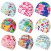 Printed Sports Accessories Elastic Nylon Turban Long Hair Protect Pool Bathing Hats Swimming Cap