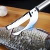 3 In 1 Stainless Steel Fish Scale Knife Cut Scrape Dig Knife Scraper Sawtooth Peelers Scraping Boning Filleting Cooking Tools