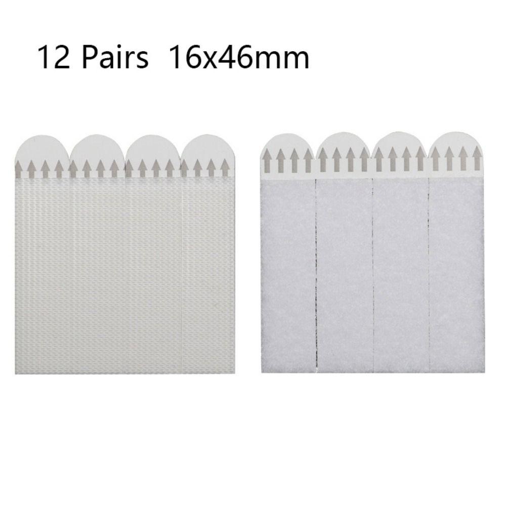 12 Pairs Punch-free Frame Tape Strips Picture Frame Wall Hook Decorate Wall Hanger