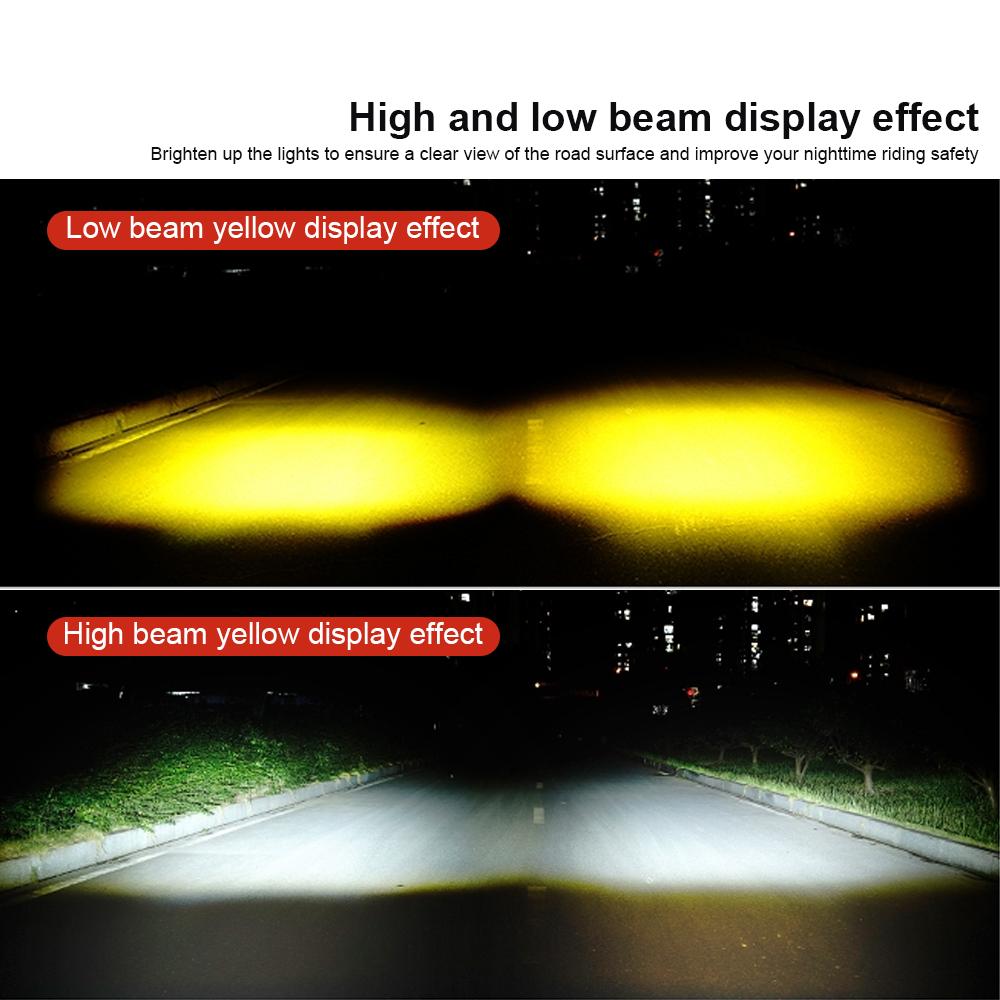 Led Motorcycle Light High Low Beam Owl Design Strobe Spotlights Accessories Scooter Dual Color Running Lamp Fog Light Headlight