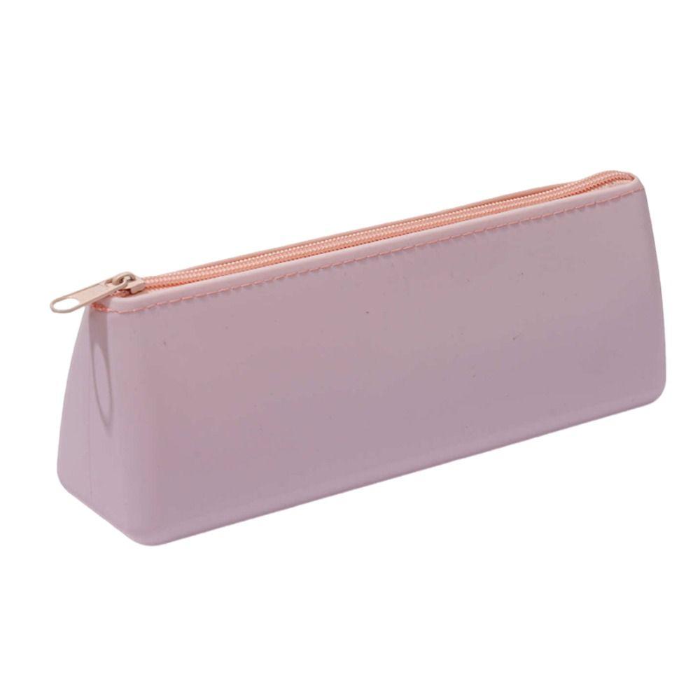 Silicone Stationery Storage Bag Zipper Stationery Organizer New Pen Bag  Gift