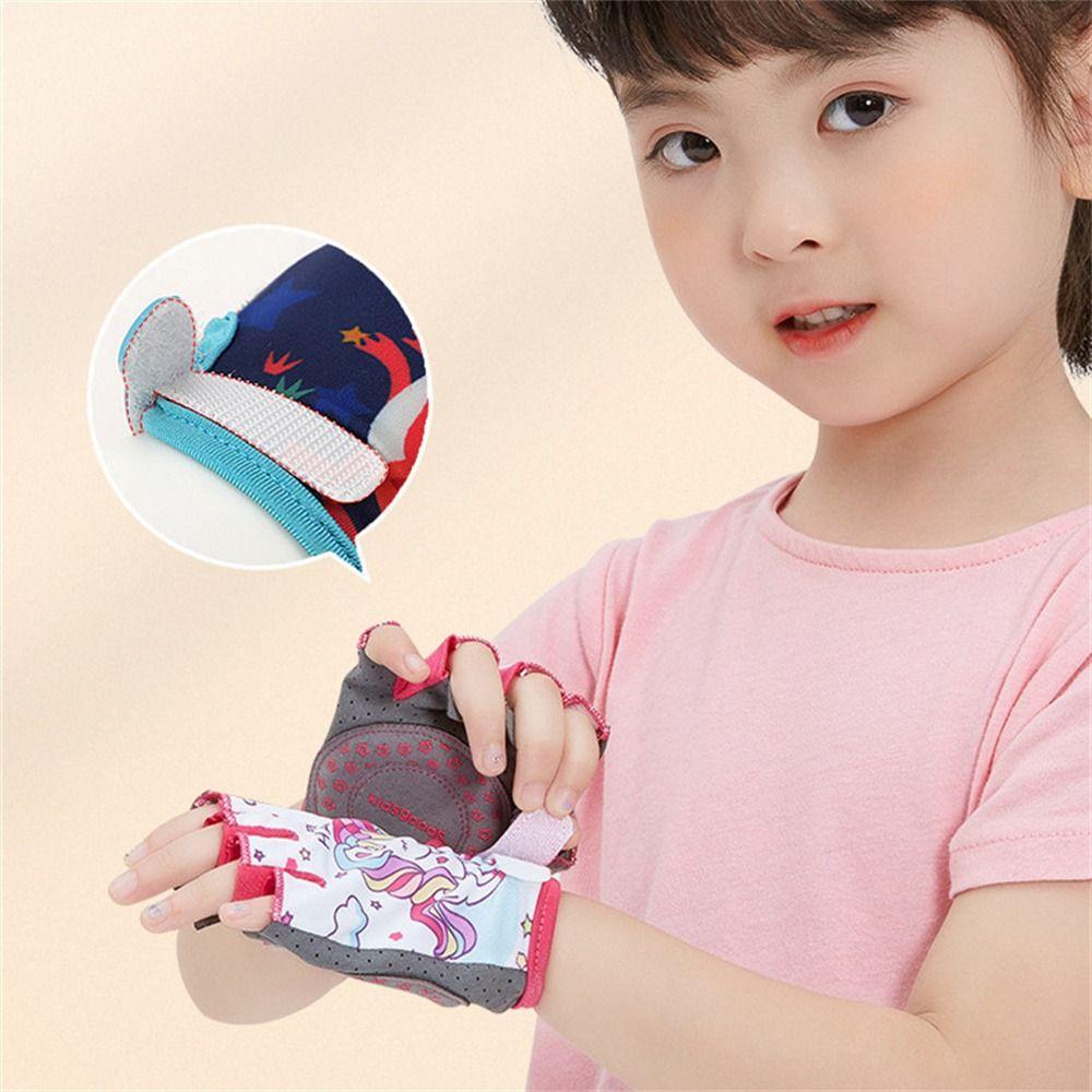 Bike Skate Boys and Girls Bicycle Gloves Kids Cycling Gloves Sports Gloves Half Finger Gloves