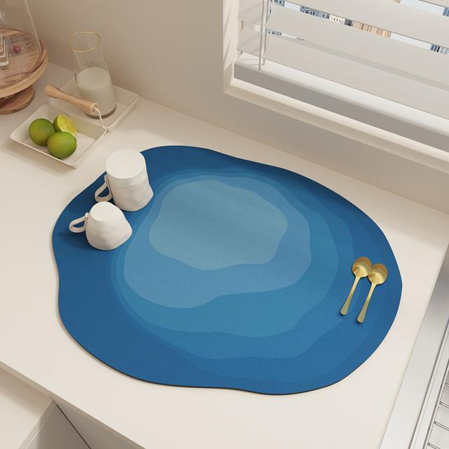 Quick Dry Kitchen Sink Drain Pad Super Absorbent Bathroom Drainer Mats Home Tableware Cups Dish Drying Mat Dinnerware Placemat
