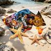 Custom Name Personalized Demon Slayer Print Beach Towel, for Trip Camping Beach Party Home Decor, Birthday Gift for Family & Friends