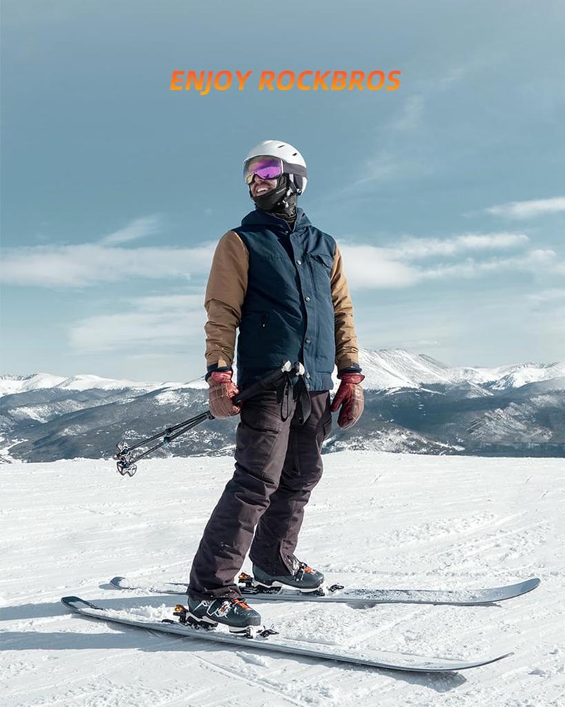 ROCKBROS Balaclava Neck Warmer, Winter Cold Protection, Balaclava, Fleece Lined, Windproof, Heat Retention, Not Stuffy, Stretchy, Warm, Face Mask,