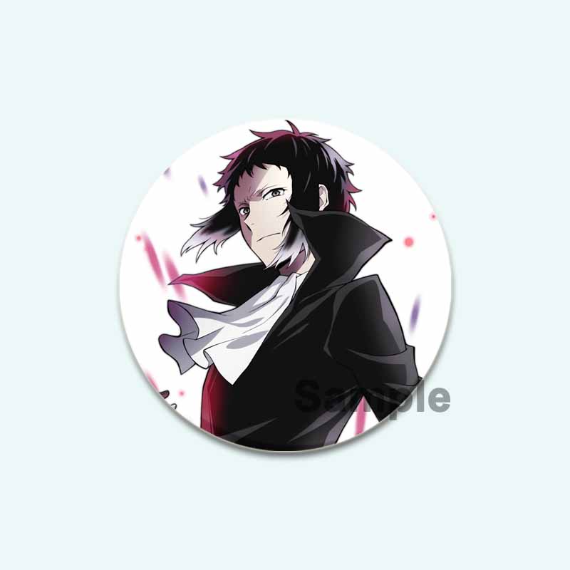 32/44/58 мм мультфильм бродячие собаки Банго HD печать брошь аниме значок вооруженное детективное агентство Дадзай Осаму круглая витрина броши булавка на лацкан ювелирные изделия