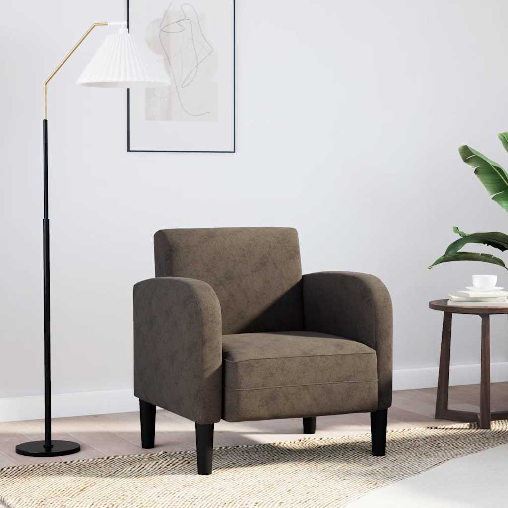 Armchair with Armrests Dark Grey 54 cm Faux Leather